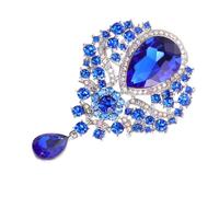 TOGEVAL Beautiful Decorative Brooch Flower Pin Rhinestone Alloy Glass Hanging Brooch