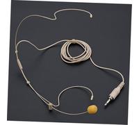 TOGEVAL Beige Wired Headworn Headset with Detachable Cable Mini Connector Omnidirectional Microphone Over-ear Secure Fit Noise Isolating Audio Headphone for Hosts Performers Customer