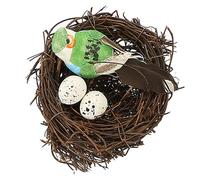 TOGEVAL Bird Nest and Eggs Ornament Fake Birds Nest for Spring Decor Artificial Garden Easter Prop Egg Ornaments for Photography Random Color