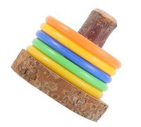 TOGEVAL Bird Training with Colorful Rings Base Parakeet Intelligence and Educational for Budgerigars Cockatiels Lovebirds and Parrots Cage Accessory for Physical Activity and Random Color