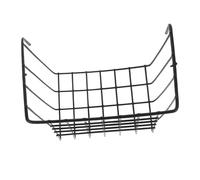 TOGEVAL Black Open-top Hanging Rabbit Hay Feeder Basket Iron Frame for Guinea Pig and Bunny Cage Sturdy Small Pet Grass Holder Preventing Mess and Keeping Food Fresh