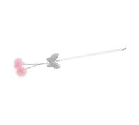 TOGEVAL Bling Butterfly Rearview Mirror Accessories with Crystal Rhinestone and Pink Plush Balls Car Hanging Charm for Interior Decoration Fit Car Pendant with Sparkling Crystal Accents