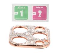 TOGEVAL Bling Camera Lens Protector for Rose Gold Flash Diamond Rhinestone Cover with Fine Sand Texture Metal Case Guard Compatible with Pro Models Stylish Lens Shield for Giving