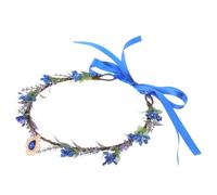 TOGEVAL Blue Purple Water Drop Headpiece, Handmade Fairy Flower Crown V-Shaped Leaf Circlet, Renaissance Floral Headband for Halloween, Wedding, Party, and Photography Accessories