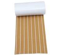TOGEVAL Boat Flooring EVA Sheet Self-Adhesive Non-Slip Faux Teak Decking Mat for Yacht Rv Pool Strong Adhesive Resistant to Stain Seawater Light Brown White 240X45Cm