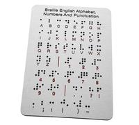 TOGEVAL Braille Motherboard Blind People Gadget Accessible Learning Tools Numbers and Punctuation Blind Education Tools Resources Stainless Steel Silver