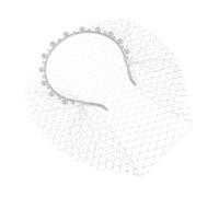 TOGEVAL Bridal Veils and Headpieces Mesh Veil Headband Wedding Headbands for Women Pearl Heaband Elegant Lace Headpiece