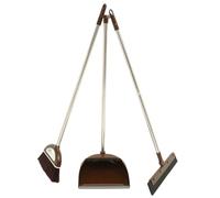 TOGEVAL Broom and Dustpan with Long Handle for Home Cleaning Supple Bristles for Narrow Corners Practical Garbage Shovel Combo Easy Floor Debris Collection Suitable for Kitchen and Dorm