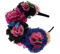 TOGEVAL Butterfly Headband Day of The Dead Floral Crown Women's Party Accessory
