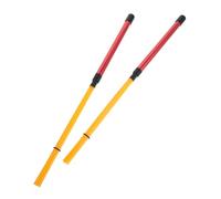 TOGEVAL Cajun Drumsticks Aluminum Alloy Handle Red Yellow Nylon Brushes Jazz Percussion Drum Accessories for Drummers