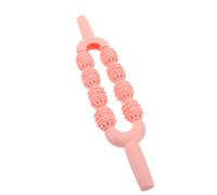 TOGEVAL Calf Muscle Massage Roller Stick with Eight Spiky Wheels, Portable Pink Yoga Massage Tool for Leg Muscle Relief, Sports and Post-Workout Relaxation
