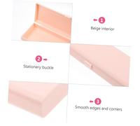 TOGEVAL Capacity Portable Plastic Pencil Case Stationery Box for Frosted Easy-Clean Pen Storage with Simple Solid Color Design Practical Organizer Suitable for School and Office Use