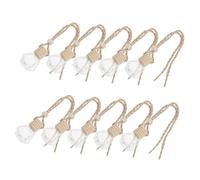 TOGEVAL Car Perfume Bottle Pendant 8ml Wooden Empty Essential Oil Bottles 10pcs Car Hanging Decor Aromatherapy Diffuser Suitable for Auto Interior Accessories