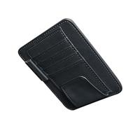 TOGEVAL Car Visor Eyeglasses Holder Clip for Sunglasses Storage Organizer Sun Visor Mount Glasses Keeper with Hook and Loop Closure Easy to Use Car Interior Accessory Black