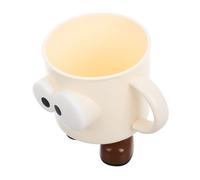 TOGEVAL Cartoon Mouthwash Cup with Handle Spacious Reusable Toothbrush Holder for Boys Childsafe Plastic Bathroom Mug Engaging Big Eyed Design for Daily Use