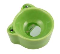 TOGEVAL Cartoon Pet Feeding Bowl for Small Animals Non-tip Design Easy to Basin for Hamsters Guinea Pigs and Other Pets Frog Pattern
