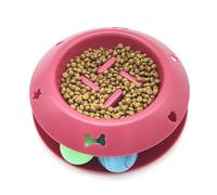 TOGEVAL Cat Slow Feeder Bowl Rolling Ball Raised Pet Feeder Sound Bowl for Kitten Random Color