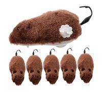 TOGEVAL Cat Tease Wind-up Mouse Toy Plush 6pcs Clockwork for Playtime and Halloween Fun Random Color