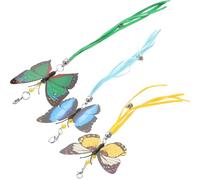 TOGEVAL Cat Teaser Replacement Not Easy to Break Butterfly Shape Kitten 3pcs Made of Sturdy Pp Material for Playing and Spending Time with Your Pets