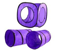 TOGEVAL Cat Tunnel Toy Set 3pcs Interactive Foldable Cat Tube with Crinkle Sound, Dual-channel Design and Square Tunnel, Portable Pet Kitten Play Maze for Indoor Use