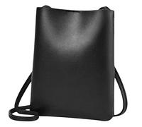 TOGEVAL Cell Phone Crossbody Bag Women Vertical Mini Shoulder Purse Black Simple Solid Color Travel Phone Pouch Lightweight Everyday Use