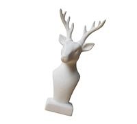 TOGEVAL Ceramic Deer Head Art Crafts Miniature Figurines Desktop Deer Head Nordic Style Animal Model for Living Decor