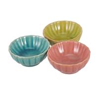 TOGEVAL Ceramic Essential Oil Bowls 3pcs Set Small Crackle Glaze Blending Bowls for Estheticians Facial Mask Mixing Spa Aromatherapy Supplies