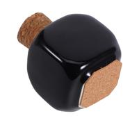 TOGEVAL Ceramic Manicure Liquid Bottle with Wooden Cork Black Nail Medicine Cup for Acrylic Nail Tools Practical Empty Bottle and Manicure Use