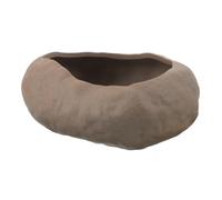 TOGEVAL Ceramic Rock Shaped Planter Stone Style Cactus Vase for Desktop Bonsai Tabletop Fountain Decorative Simulated Stone Pot with Easy Clean Nonporous Surface