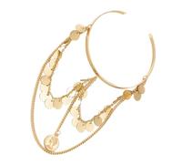 TOGEVAL Chain Cuff Bracelet for Women Upper Arm Armband Open Metal Armlet Jewelry Elegant Gold Tone for Wedding Birthday and Daily Wear