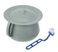 TOGEVAL Chamber Pot with Lid and Brush Plastic Urine Pot Thickened Spittoon Potty for Bedroom and Camping Unisex Portable Urinal for Children and Elderly