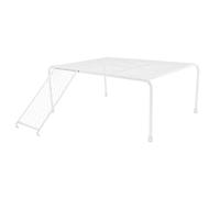 TOGEVAL Chicken Coop Rack with Ladder for Small Pets, White Rutin Chicken Platform and Feeding Shelf Set, Large Size Cage Storage Table for Poultry and Animal Habitat