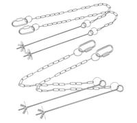 TOGEVAL Chicken Veggies Skewer Hanging Feeder Chain 4pcs Set, Plastic Food Holder for Pet Chicks, Vegetable and Fruit Feeder for Hanging Coop Use