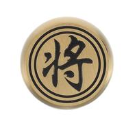TOGEVAL Chinese Calligraphy round Brass Paperweight 3.9cm Small Heavy Desk Paper Flat Holder for Office and Home Painting Writing Practice
