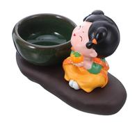 TOGEVAL Chinese Style Ceramic Incense Burner Handcrafted Vintage Aromatherapy Holder for Sticks and Coils Artistic Censer for Living Bedroom Yoga Tea and Spa Decor