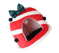 TOGEVAL Christmas Cat Bed and Dog Bed for Small Dogs and Cats Festive Design for Winter Use Soft Pet Nest for Indoor Comfort
