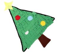 TOGEVAL Christmas Dog Snuffle Mat Slow Feeding Puzzle Pad Puppy Training Interactive Pet Sniffing Cushion Christmas Tree Design for Puppy Supplies and Dog Feeding