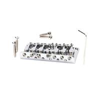 TOGEVAL Chrome Electric Guitar Bridge Saddle String Replacement with Screws and Wrench Metal Guitar Bridge for Repair and Upgrade