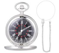 TOGEVAL Classic Quartz Pocket Watch with Roman Numeral Dial and Chain Vintage Pendant Watch for Unisex Lightweight Compact Design for Everyday Carry and Accurate Timekeeping