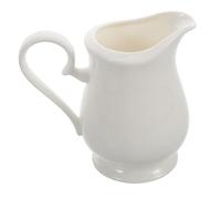 TOGEVAL Classic White Ceramic Mini Pouring Jug with Handle Precise Small Milk Container for Refrigerator Creamer Pitcher for Latte Art Sauces Syrup and Salad Dressing