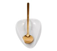 TOGEVAL Coffee Bean Measuring with Ceramic Tray and Stirring Spoon Compact Multi-Function Fresh Bean Plate for Espresso Tea and Snack Serving Practical Coffee Accessory for Home Use
