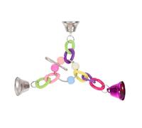 TOGEVAL Colorful Hanging Bell Chain Parrot for Cage Chew for Parakeets Lovebirds Cockatiels Stimulates Mind Encourages Exercise Easy to Attach