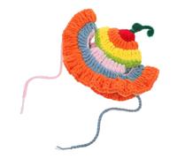 TOGEVAL Colorful Knit Cat Beanie with Ear Holes Soft Rainbow Pet Hat for Outdoor Travel and Party Costume Comfortable Warm Kitten Cap Unique Festive Headwear for Cats and Pets