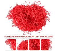 TOGEVAL Colorful Shredded Tissue Paper Box Fillers Red Decorative Packaging Fillings Lightweight Crinkle Cut Paper for Boxes Hampers Candy Wrapping and Party Supplies