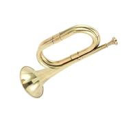 TOGEVAL Copper Alloy Bugle Horn for Beginners, Military Marching Wind Instrument with Mouthpiece, Practical Brass Instrument for School Band and Outdoor Use