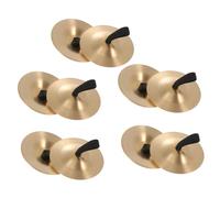 TOGEVAL Copper Finger Cymbals Mini Percussion Instrument for Children Easy Application Train Hearing 10Pcs Set for Belly Dance and Children'S Dance