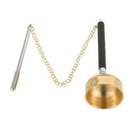 TOGEVAL Copper-finished Meditation Bell Gong Buddhist Instrument Vintage Temple Chime Sturdy Crisp Sound