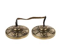 TOGEVAL Copper Meditation Chime Handcrafted Cymbal Bell for Mindfulness Practice Buddhist Meditation Golden Simple Design