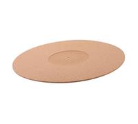 TOGEVAL Cork Turntable Mat for Vinyl Record Players, Anti-static Protective Slipmat with Grooved Design, 297mm Diameter x 3mm Thickness, Natural Wood Color, Record Player Accessory for Home Dj Use