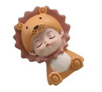 TOGEVAL Creative Animal Cake Topper Yellow Lion Hat Cake Decoration for Birthday Parties Vivid Sculpture Ornament for Boys for Celebrations